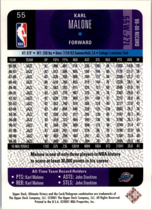 2000/2001 Ultimate Victory (Upper Deck) Basketball - Picture 95 of 129