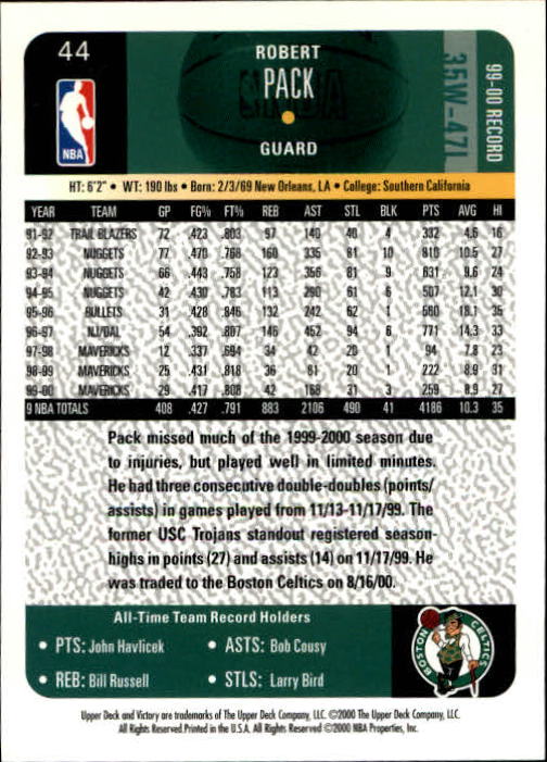 2000/2001 Victory (Upper Deck) Basketball - Picture 21 of 23
