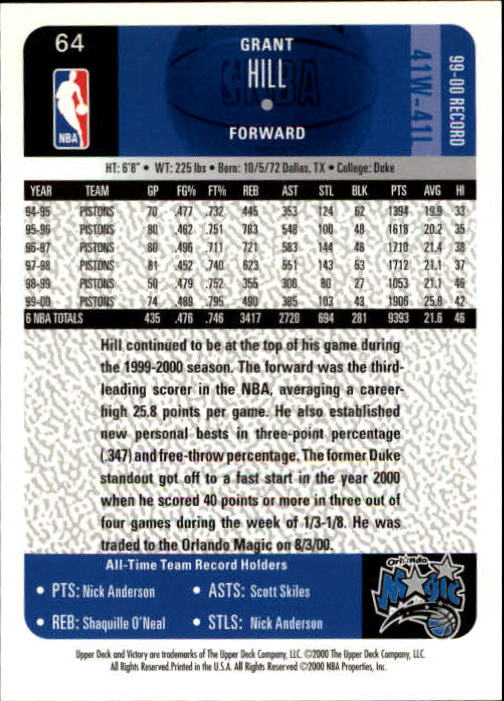 2000/2001 Victory (Upper Deck) Basketball - Picture 19 of 23