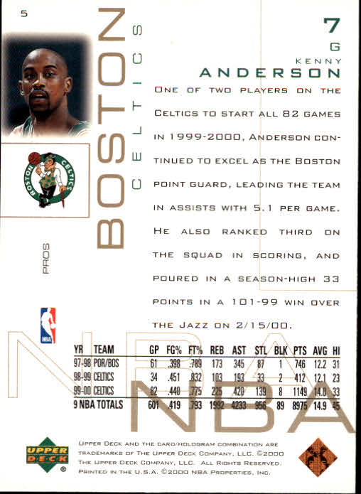 2000/2001 Pros and Prospects (Upper Deck) Basketball - Picture 11 of 221
