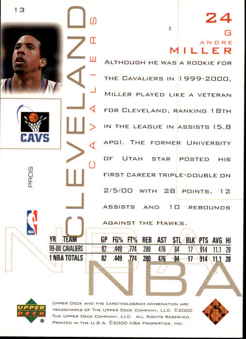 2000/2001 Pros and Prospects (Upper Deck) Basketball - Picture 27 of 221