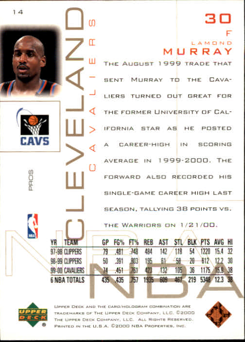 2000/2001 Pros and Prospects (Upper Deck) Basketball - Picture 29 of 221