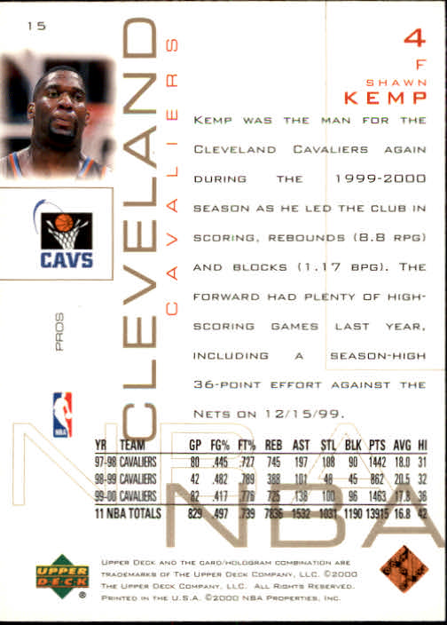 2000/2001 Pros and Prospects (Upper Deck) Basketball - Picture 31 of 221