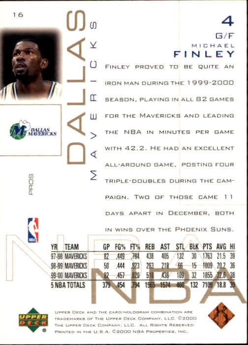 2000/2001 Pros and Prospects (Upper Deck) Basketball - Picture 33 of 221