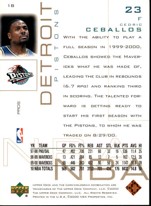 2000/2001 Pros and Prospects (Upper Deck) Basketball - Picture 37 of 221
