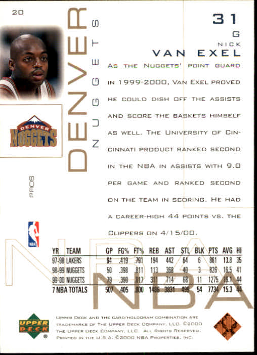2000/2001 Pros and Prospects (Upper Deck) Basketball - Picture 41 of 221