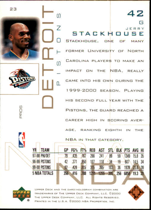 2000/2001 Pros and Prospects (Upper Deck) Basketball - Picture 47 of 221