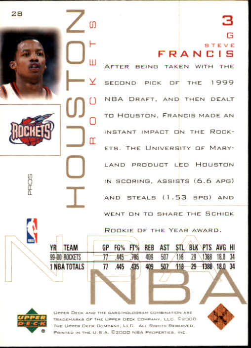 2000/2001 Pros and Prospects (Upper Deck) Basketball - Picture 57 of 221