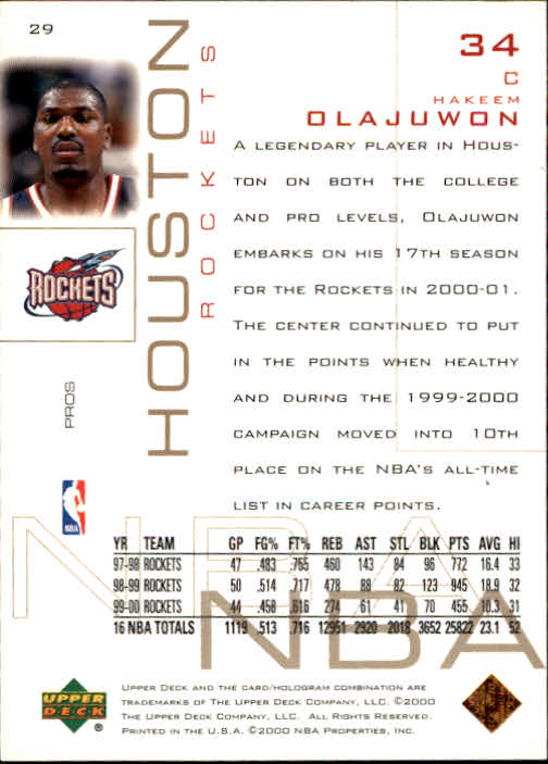 2000/2001 Pros and Prospects (Upper Deck) Basketball - Picture 59 of 221
