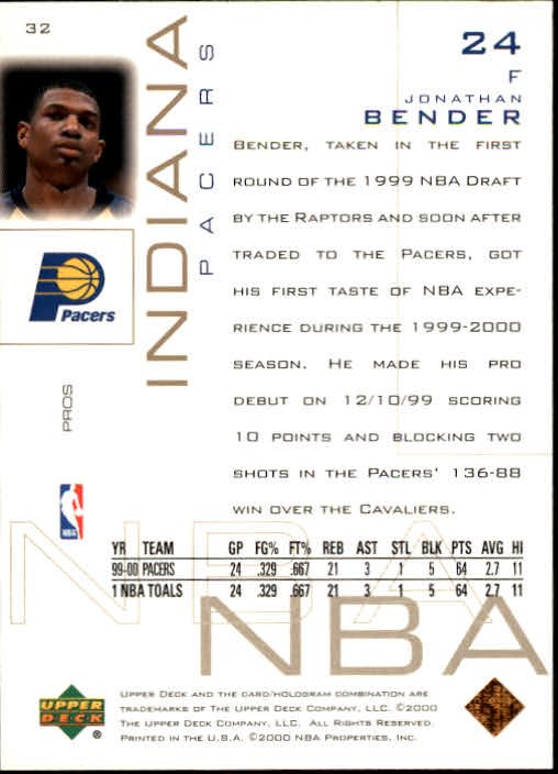 2000/2001 Pros and Prospects (Upper Deck) Basketball - Picture 65 of 221