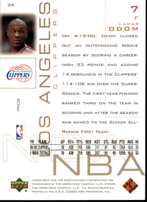 2000/2001 Pros and Prospects (Upper Deck) Basketball - Picture 69 of 221