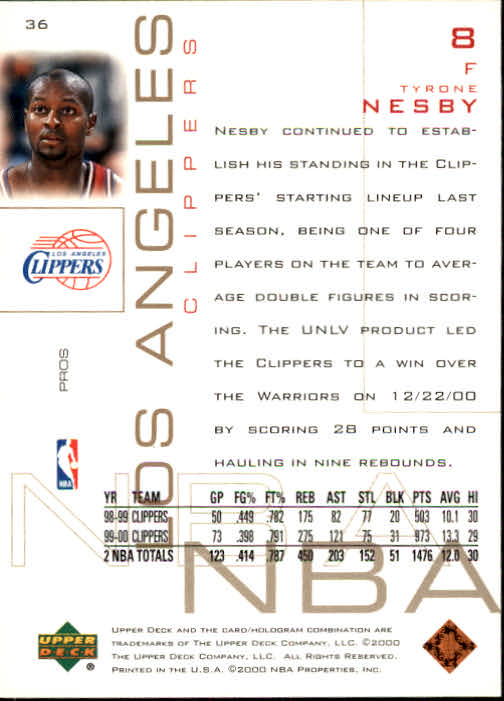 2000/2001 Pros and Prospects (Upper Deck) Basketball - Picture 73 of 221