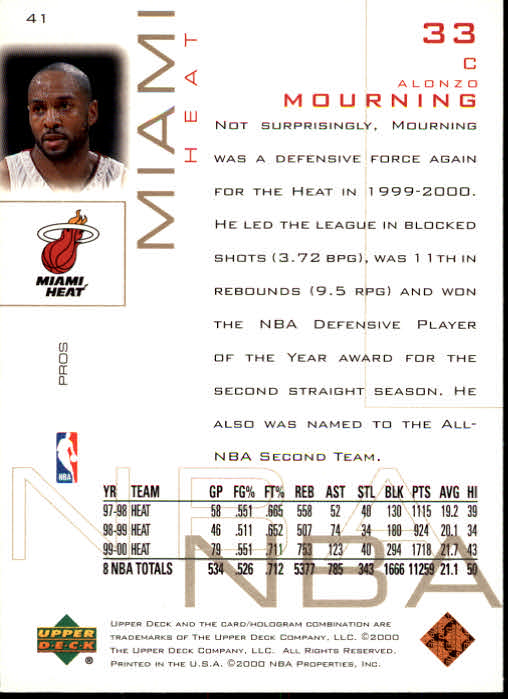 2000/2001 Pros and Prospects (Upper Deck) Basketball - Picture 81 of 221
