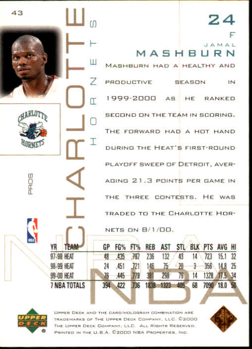 2000/2001 Pros and Prospects (Upper Deck) Basketball - Picture 85 of 221