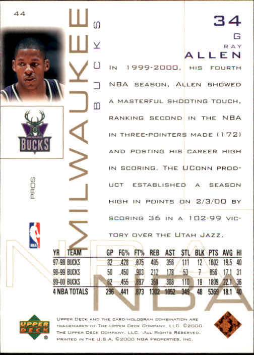 2000/2001 Pros and Prospects (Upper Deck) Basketball - Picture 87 of 221