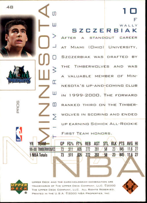 2000/2001 Pros and Prospects (Upper Deck) Basketball - Picture 95 of 221