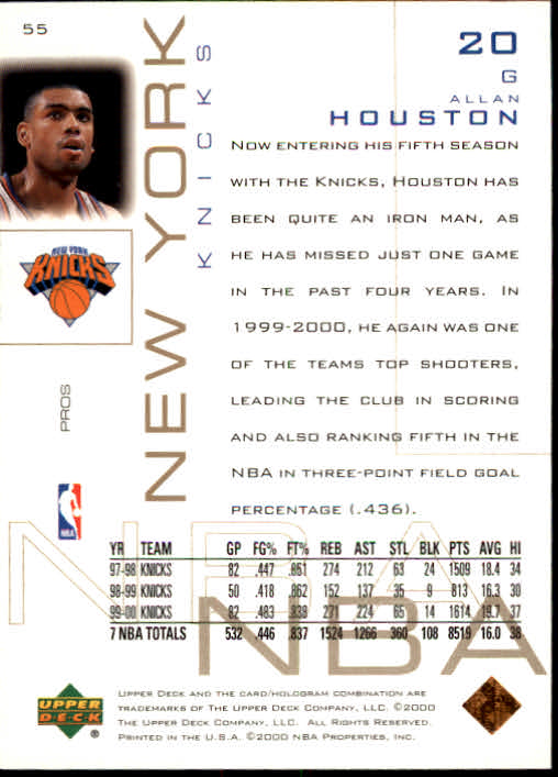 2000/2001 Pros and Prospects (Upper Deck) Basketball - Picture 109 of 221