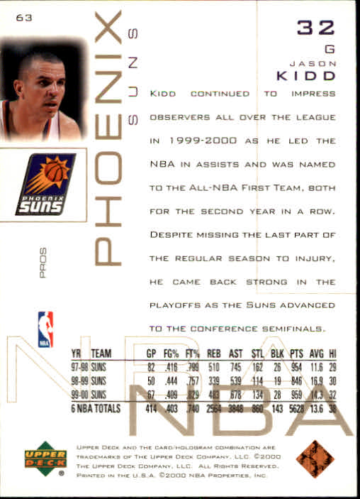 2000/2001 Pros and Prospects (Upper Deck) Basketball - Picture 125 of 221