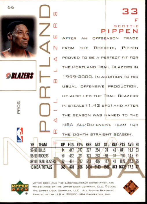 2000/2001 Pros and Prospects (Upper Deck) Basketball - Picture 131 of 221