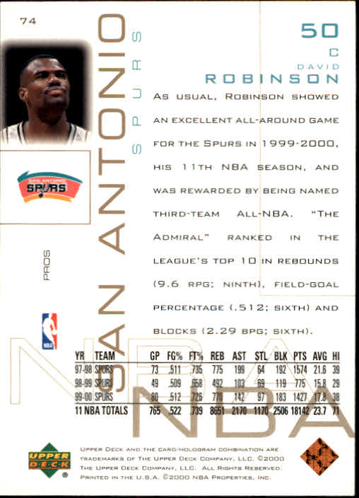 2000/2001 Pros and Prospects (Upper Deck) Basketball - Picture 145 of 221