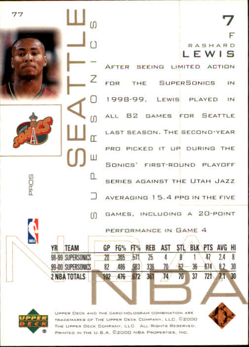 2000/2001 Pros and Prospects (Upper Deck) Basketball - Picture 151 of 221