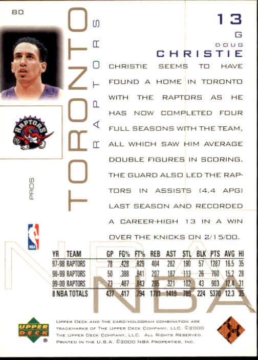 2000/2001 Pros and Prospects (Upper Deck) Basketball - Picture 155 of 221