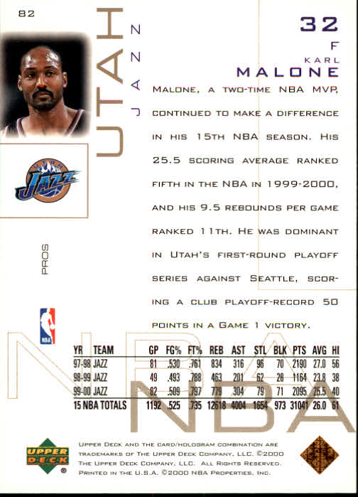 2000/2001 Pros and Prospects (Upper Deck) Basketball - Picture 159 of 221