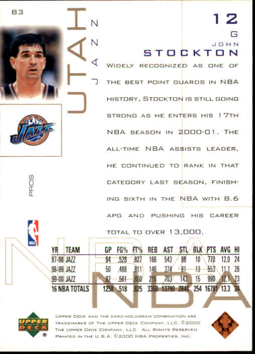 2000/2001 Pros and Prospects (Upper Deck) Basketball - Picture 161 of 221