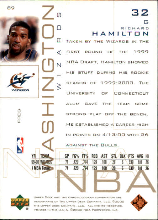 2000/2001 Pros and Prospects (Upper Deck) Basketball - Picture 173 of 221