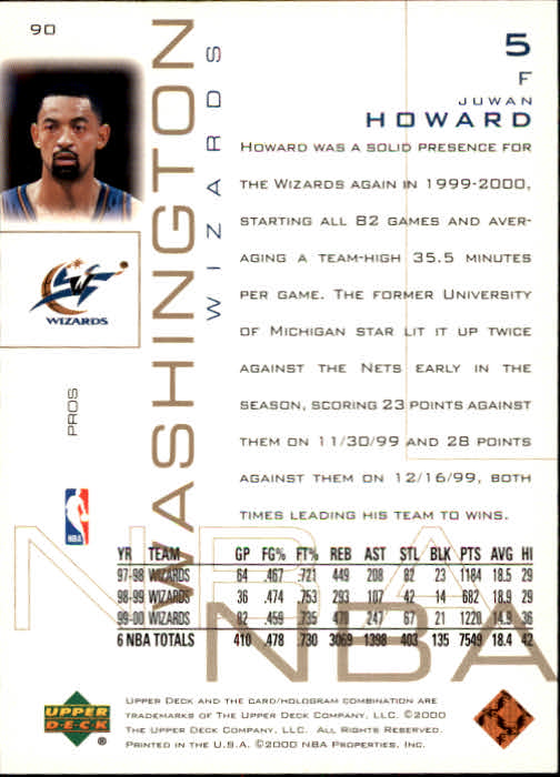 2000/2001 Pros and Prospects (Upper Deck) Basketball - Picture 175 of 221