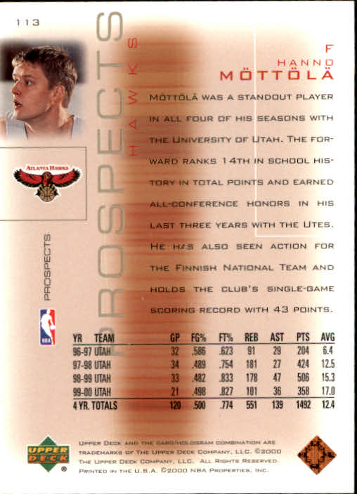2000/2001 Pros and Prospects (Upper Deck) Basketball - Picture 179 of 221