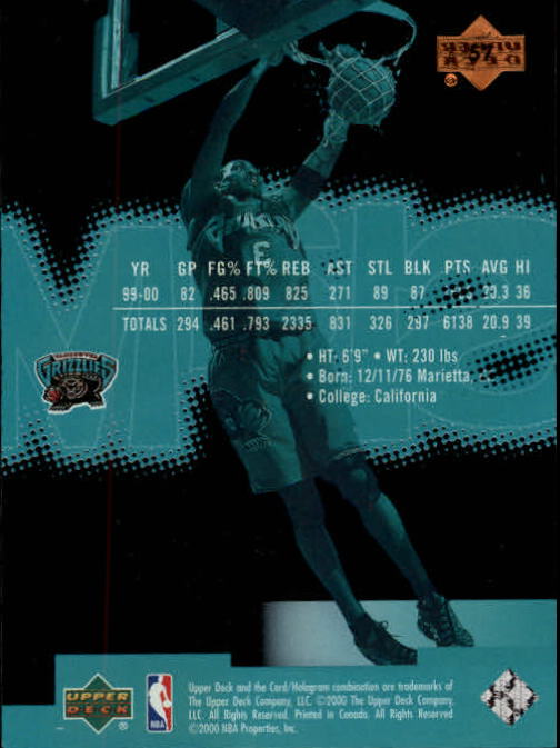 2000/2001 Slam (Upper Deck) Basketball - Picture 83 of 120