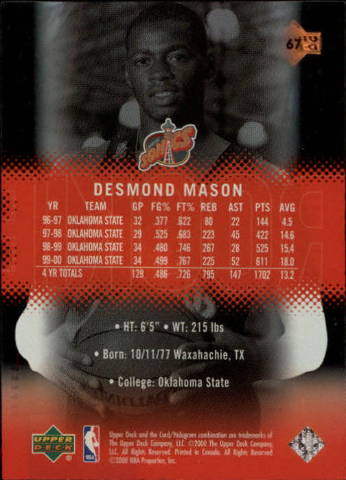 2000/2001 Slam (Upper Deck) Basketball - Picture 92 of 120