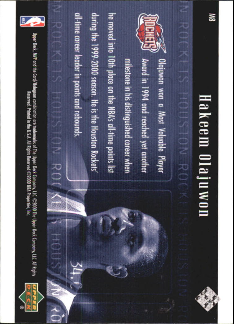 2000/2001 MVP (Upper Deck) Basketball Part 2 Insert and Parallel Cards - Picture 49 of 79