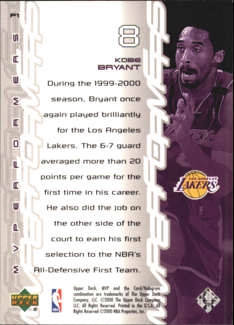 2000/2001 MVP (Upper Deck) Basketball Part 2 Insert and Parallel Cards - Picture 19 of 79