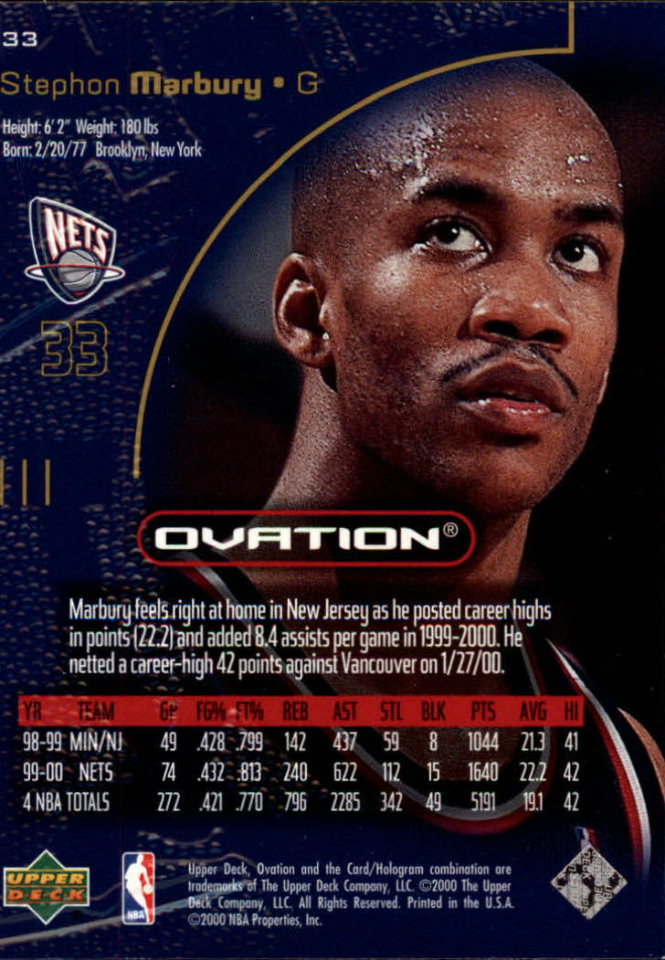 2000-01 Upper Deck Ovation Basketball Card Pick | eBay