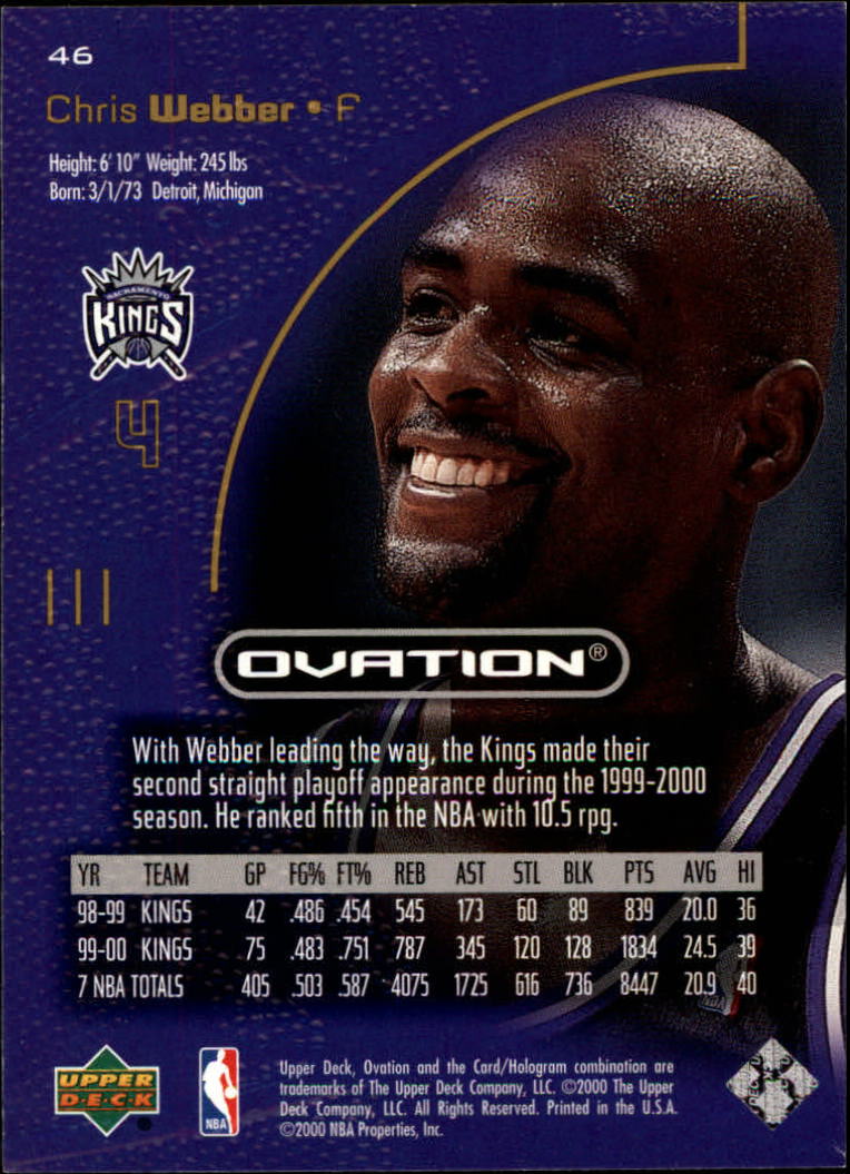 2000/2001 Ovation (Upper Deck) Basketball - Picture 93 of 179