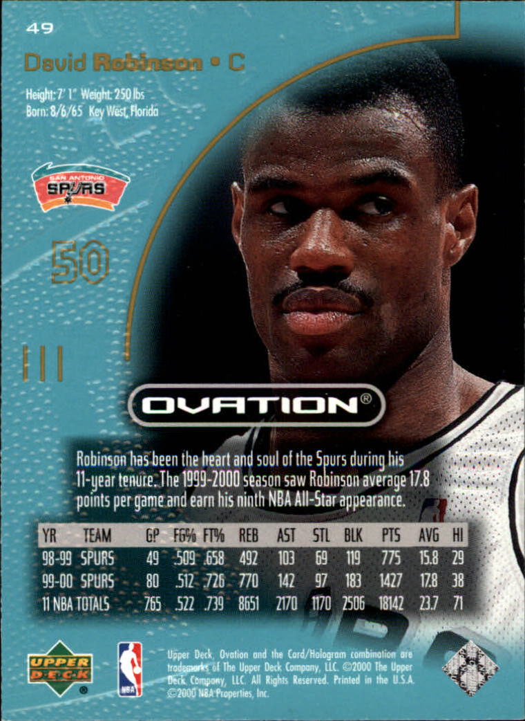 2000/2001 Ovation (Upper Deck) Basketball - Picture 99 of 179