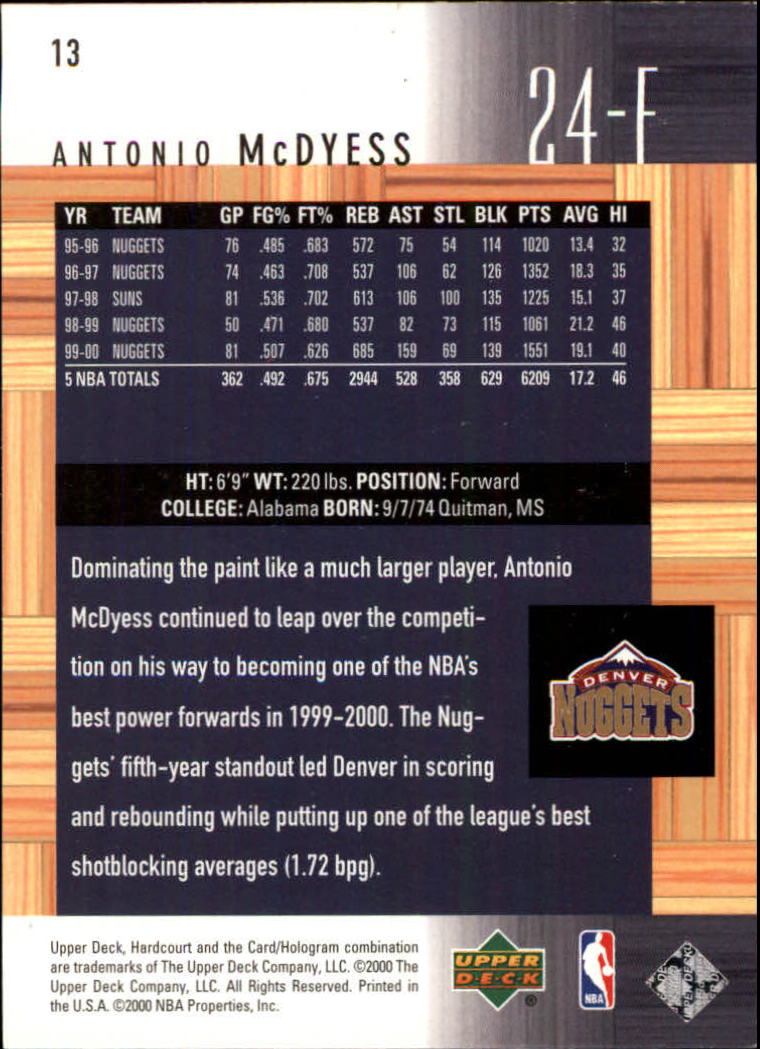 2000/2001 Hardcourt (Upper Deck) Basketball - Picture 25 of 134