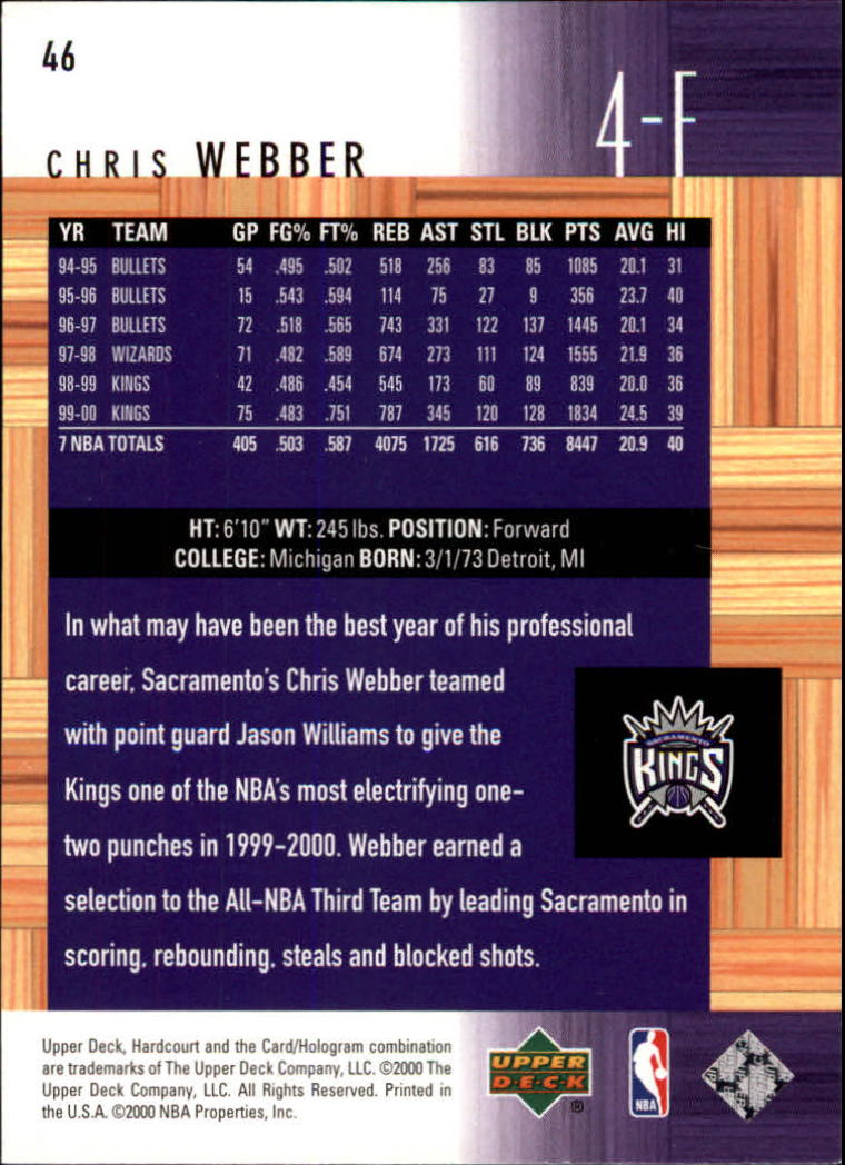 2000/2001 Hardcourt (Upper Deck) Basketball - Picture 89 of 134