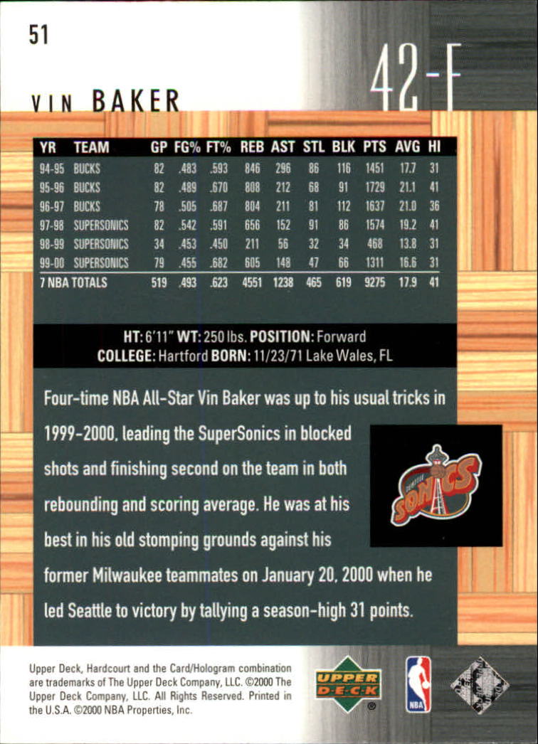 2000/2001 Hardcourt (Upper Deck) Basketball - Picture 97 of 134