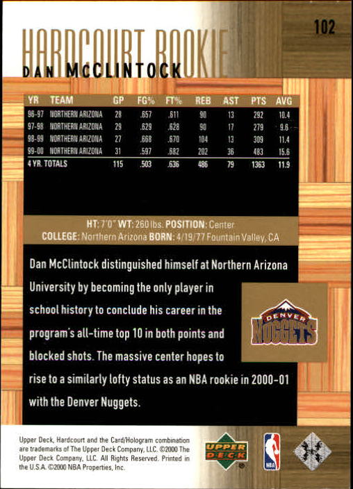 2000/2001 Hardcourt (Upper Deck) Basketball - Picture 117 of 134