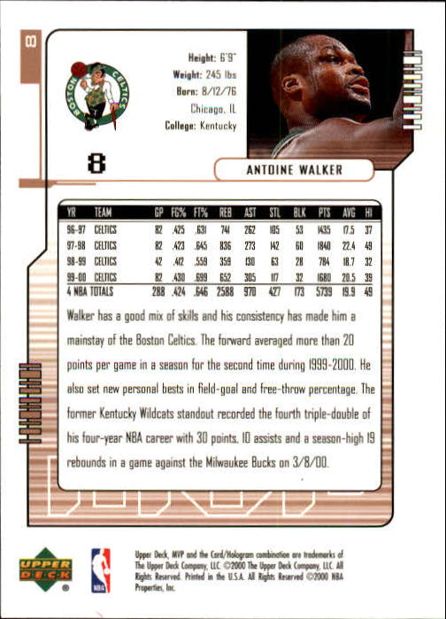2000/2001 MVP (Upper Deck) Basketball Part 1 Main Set Cards - Picture 15 of 397