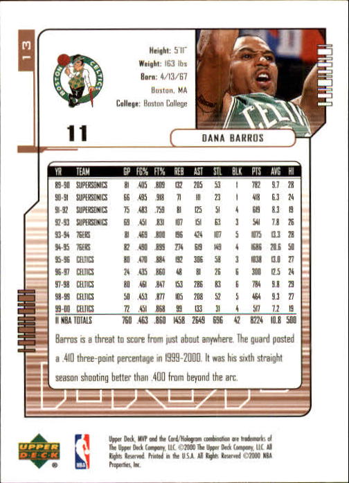 2000/2001 MVP (Upper Deck) Basketball Part 1 Main Set Cards - Picture 25 of 397