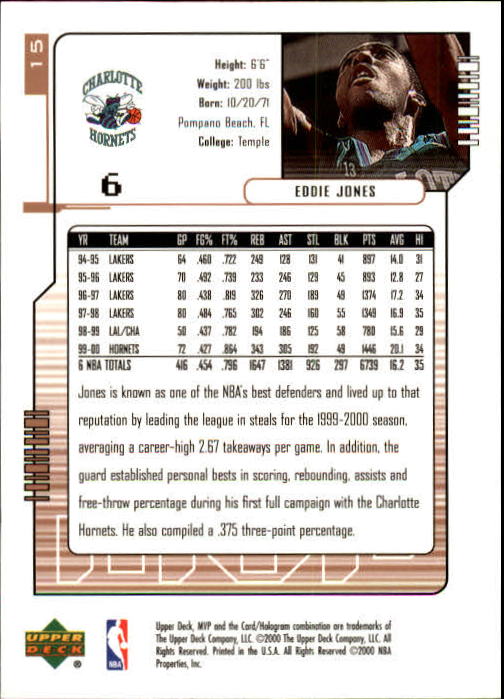 2000/2001 MVP (Upper Deck) Basketball Part 1 Main Set Cards - Picture 29 of 397
