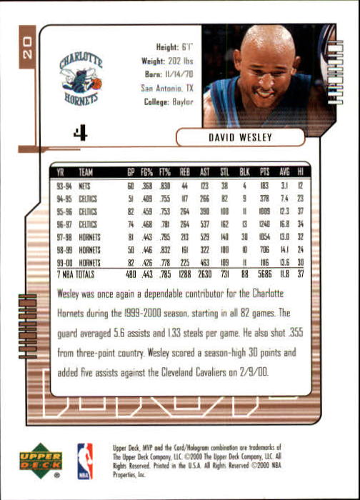 2000/2001 MVP (Upper Deck) Basketball Part 1 Main Set Cards - Picture 37 of 397