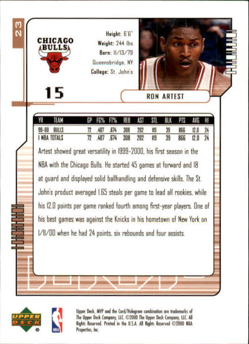 2000/2001 MVP (Upper Deck) Basketball Part 1 Main Set Cards - Picture 43 of 397