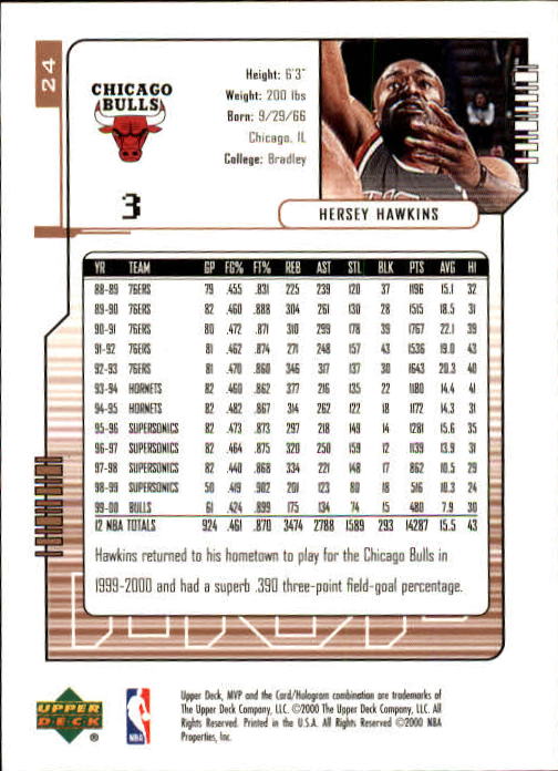 2000/2001 MVP (Upper Deck) Basketball Part 1 Main Set Cards - Picture 45 of 397