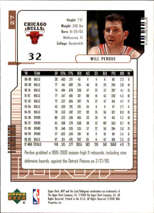 2000/2001 MVP (Upper Deck) Basketball Part 1 Main Set Cards - Picture 51 of 397