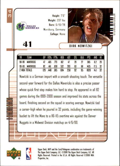 2000/2001 MVP (Upper Deck) Basketball Part 1 Main Set Cards - Picture 61 of 397